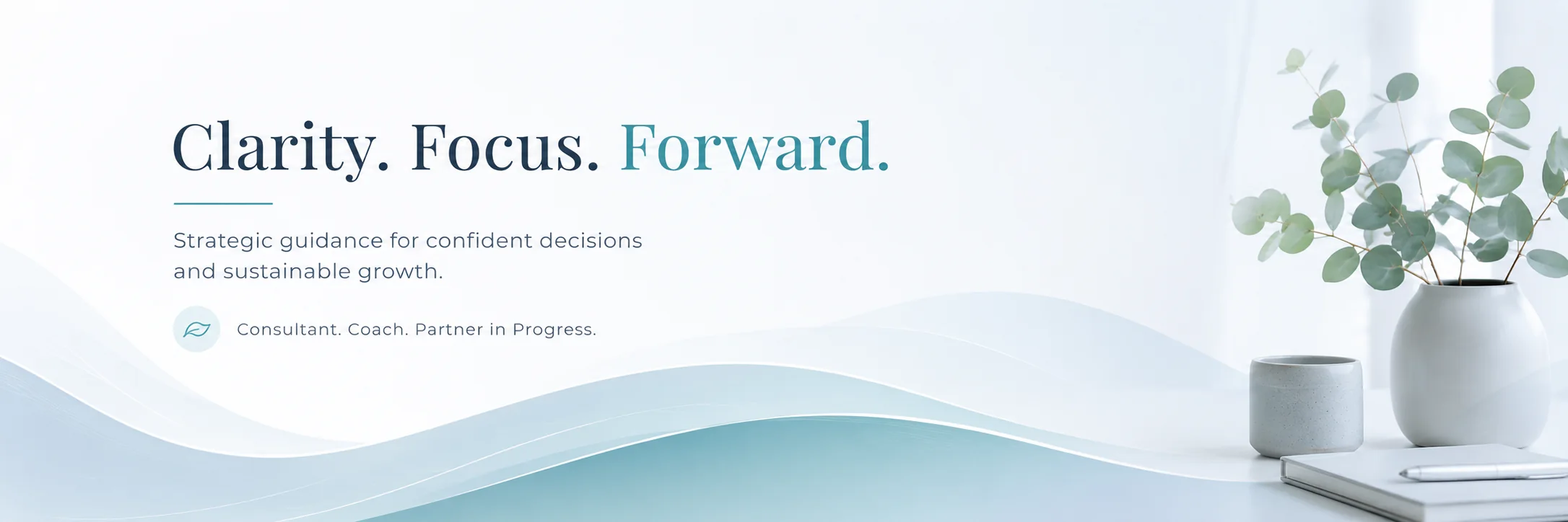 Minimal wave LinkedIn cover photo example with light clean waves