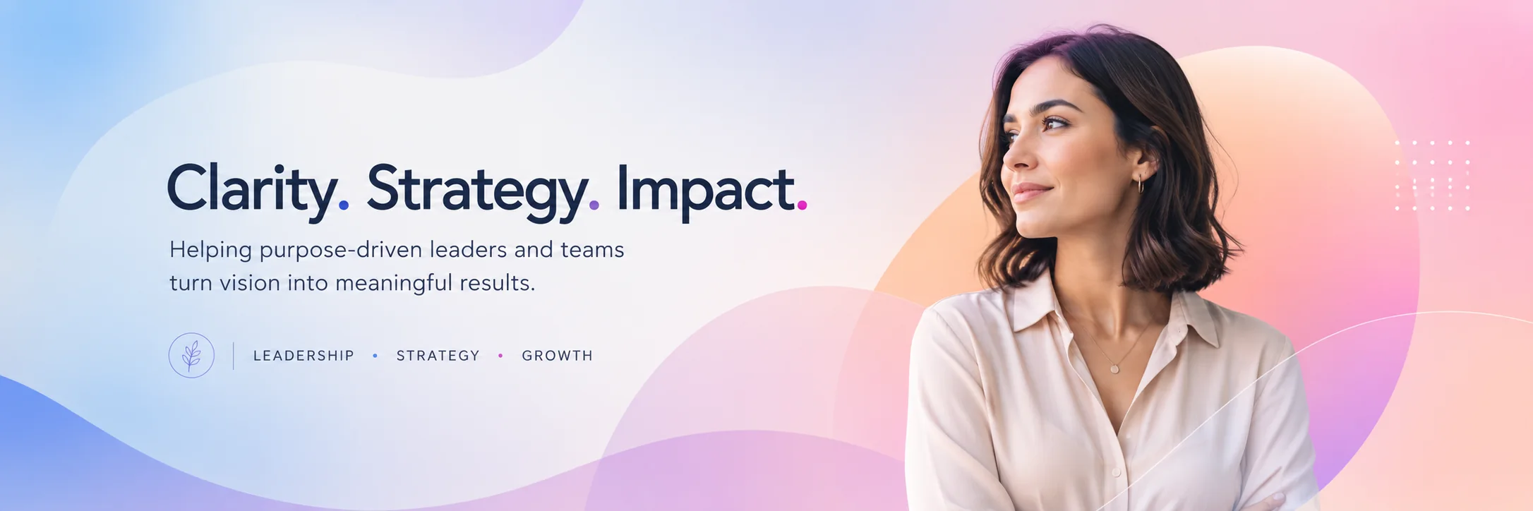 Soft gradient shapes LinkedIn cover photo example with pastel gradient colors