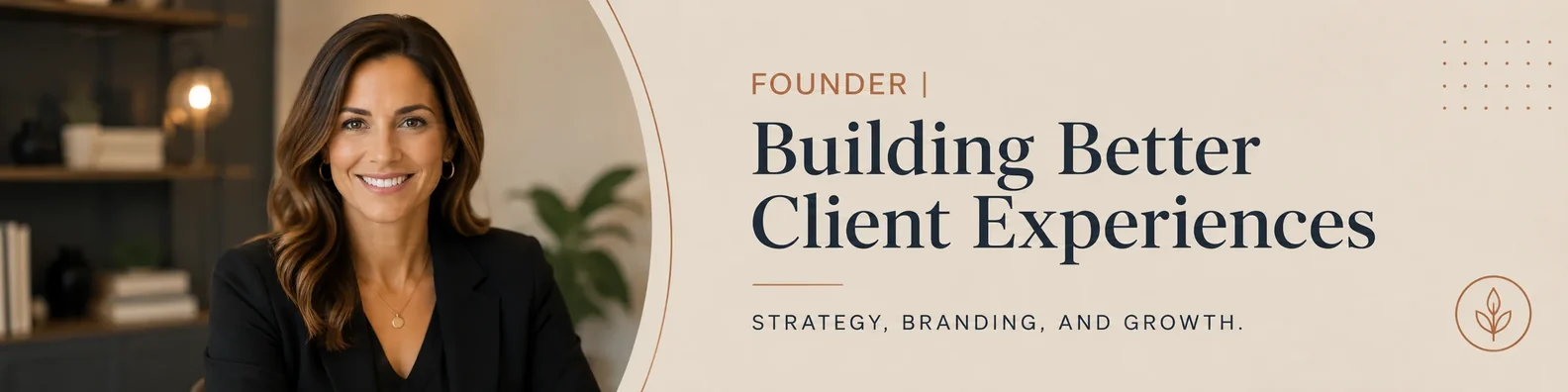 Business LinkedIn cover example showing a professional headshot layout