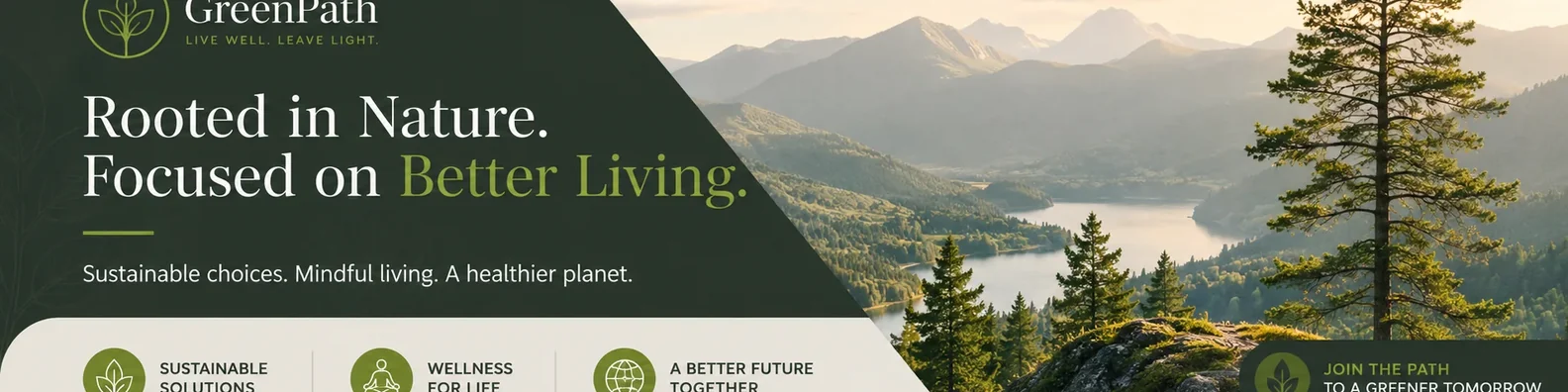 Nature LinkedIn cover photo example with brand overlay