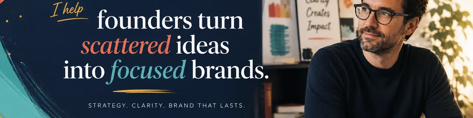 Quote LinkedIn cover photo example with a personal brand statement