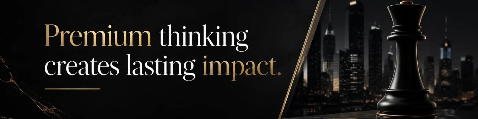 Quote LinkedIn cover photo example with a dark premium quote banner