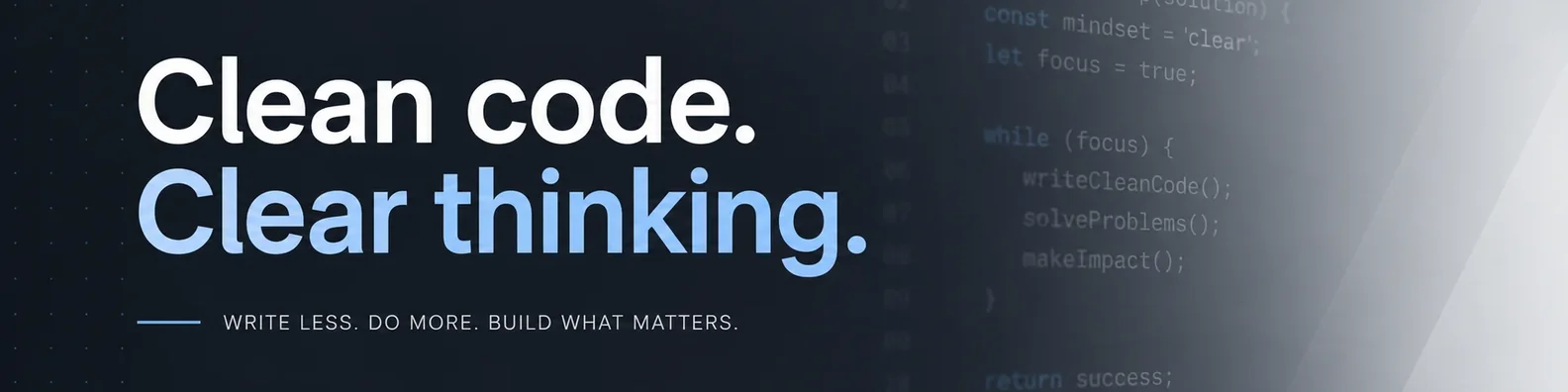 Technology LinkedIn cover photo example with minimal code background
