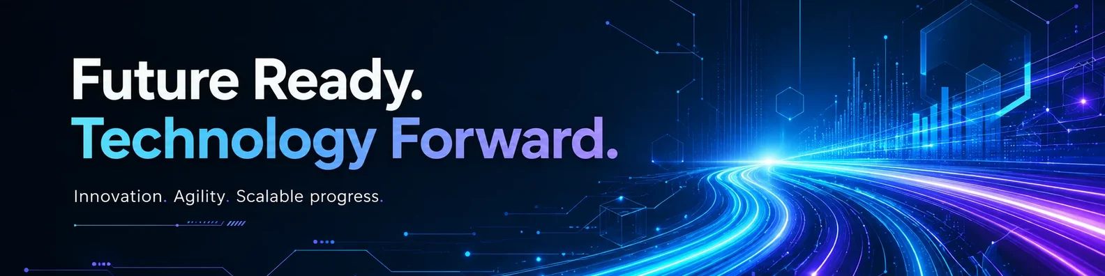 Technology LinkedIn cover photo example with future-ready abstract tech design