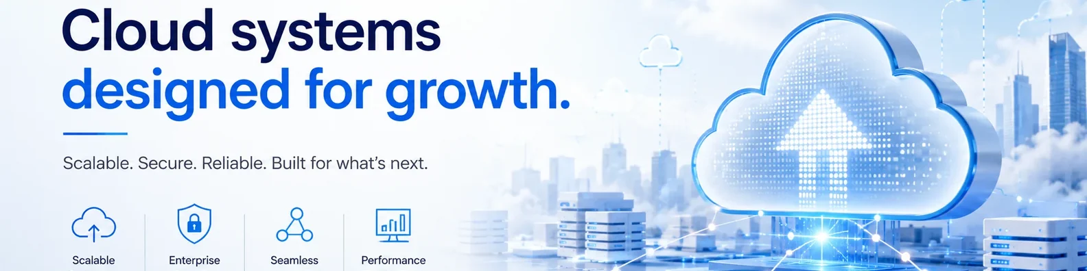 Technology LinkedIn cover photo example with cloud services theme